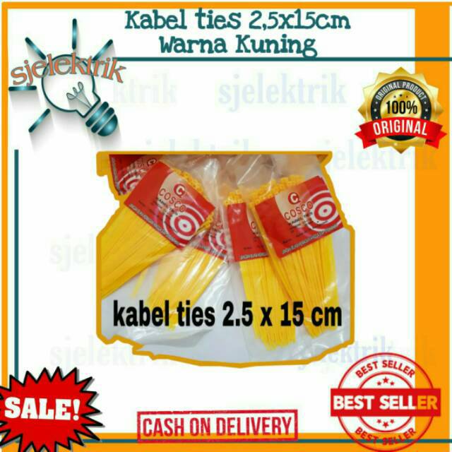KABEL TIES 15 CM KUNING / TALI TIES / KABEL PENGIKAT 15 CM