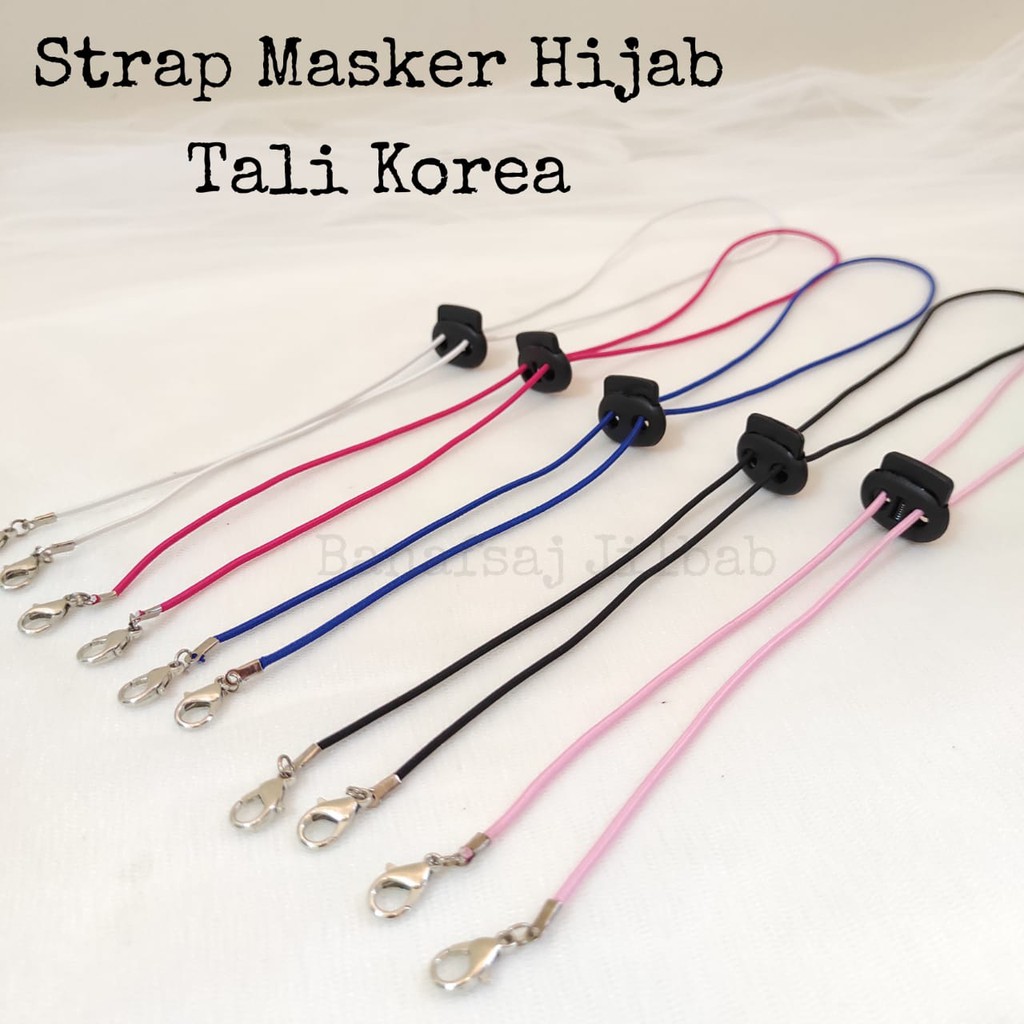 Strap Masker Hijab Tali Korea/Strap Masker Tali Korea dengan Stopper/Strap masker sekaligus konektor