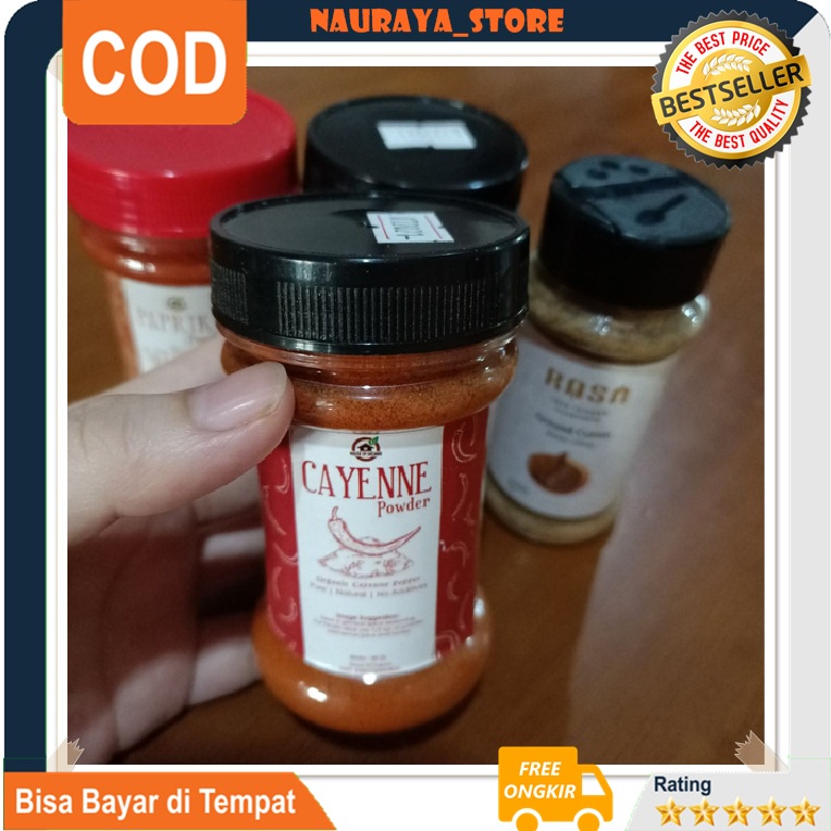 

Bubuk Cabai Daun Jeruk Bumbu Pedas Cabe Halus Kering Peper Organic Simply Organik Red Cayenne Powder