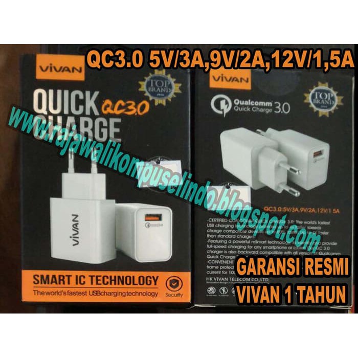CHARGER HP VIVAN QUICK CHARGER 3.0 5V3A/9V2A/12V1,5A ORIGINAL