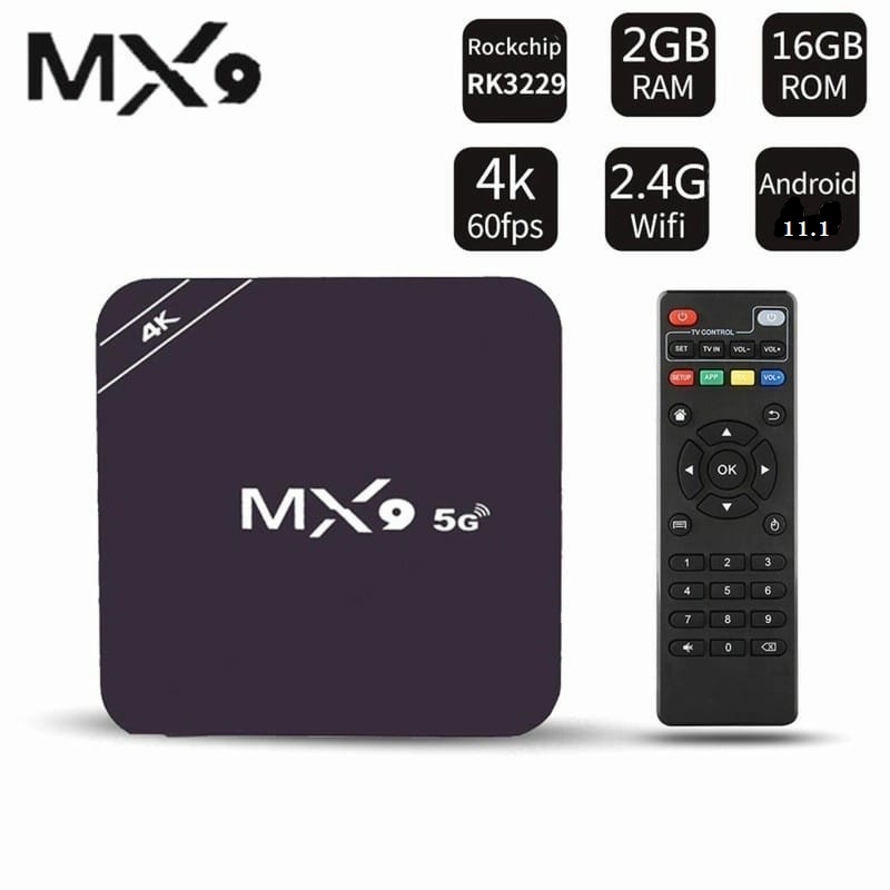 ANDROID TV BOX MX9 4K RAM 2 GB ROM 16GB SUPPORT ANDROID 11.1