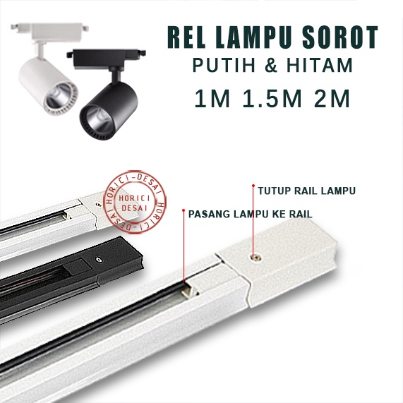 Track/Rel 1M Lampu Sorot Spot Track Spot Light Spotlight, Track Hitam / Putih