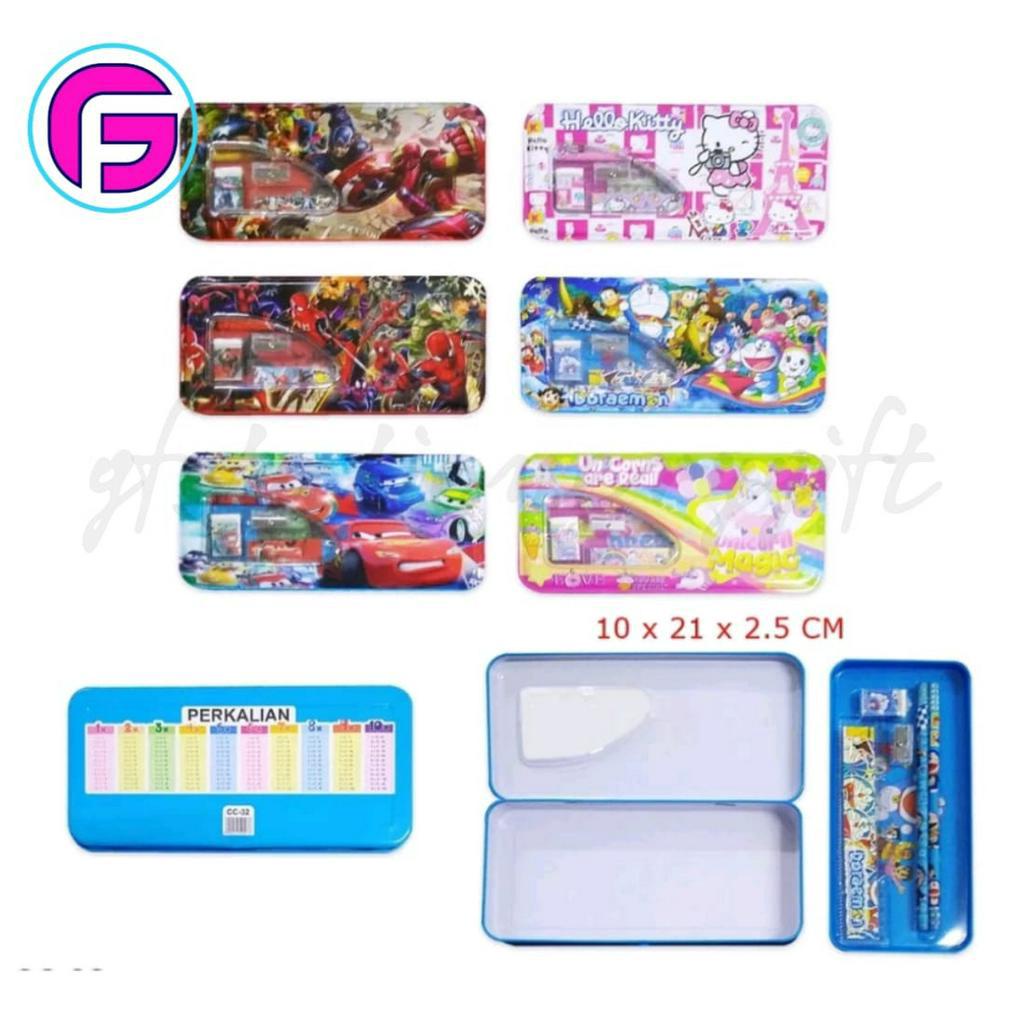 

Pencil Case Kaleng Anak Set / Tempat Pensil / Kotak Pensil CC-32