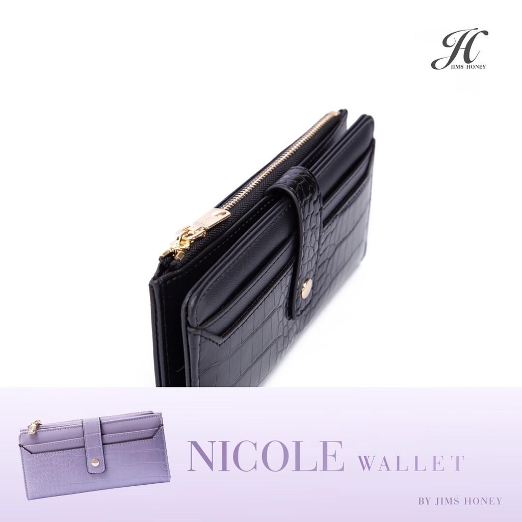 Jims Honey Nicole Wallet Dompet Cewek Wanita Panjang Kartu Import Croco Elegant Korea Fashion Remaja Jimshoney Chic JH Ori Murah