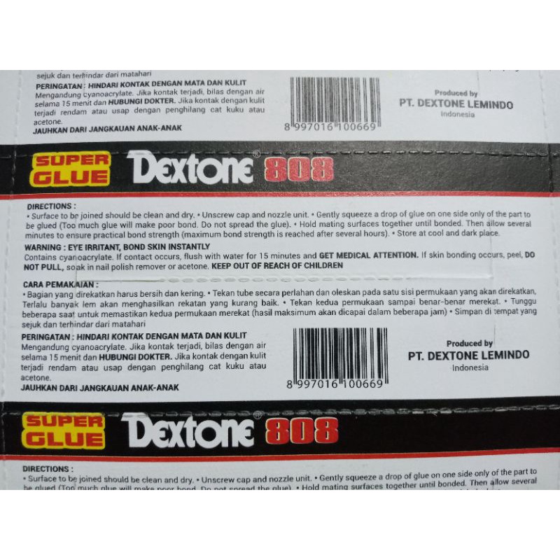 LEM SUPER GLUE DEXTONE 808 ASLI ORIGINAL 3gr