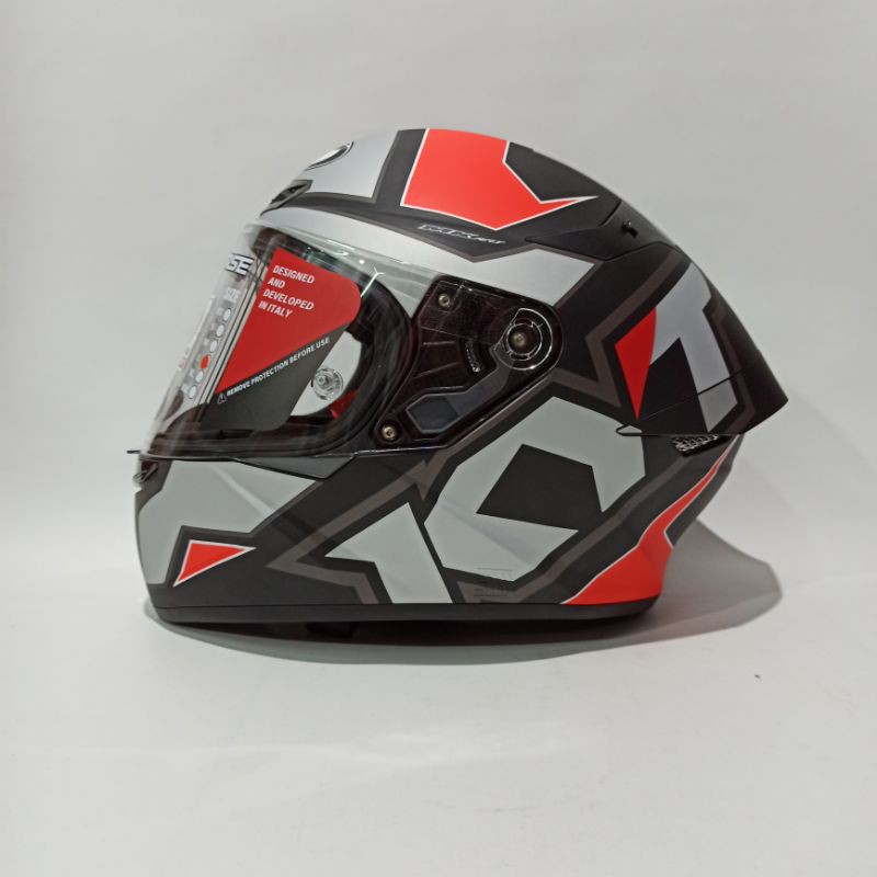 HELM KYT TT COURSE ELECTRON GREY RED DOF