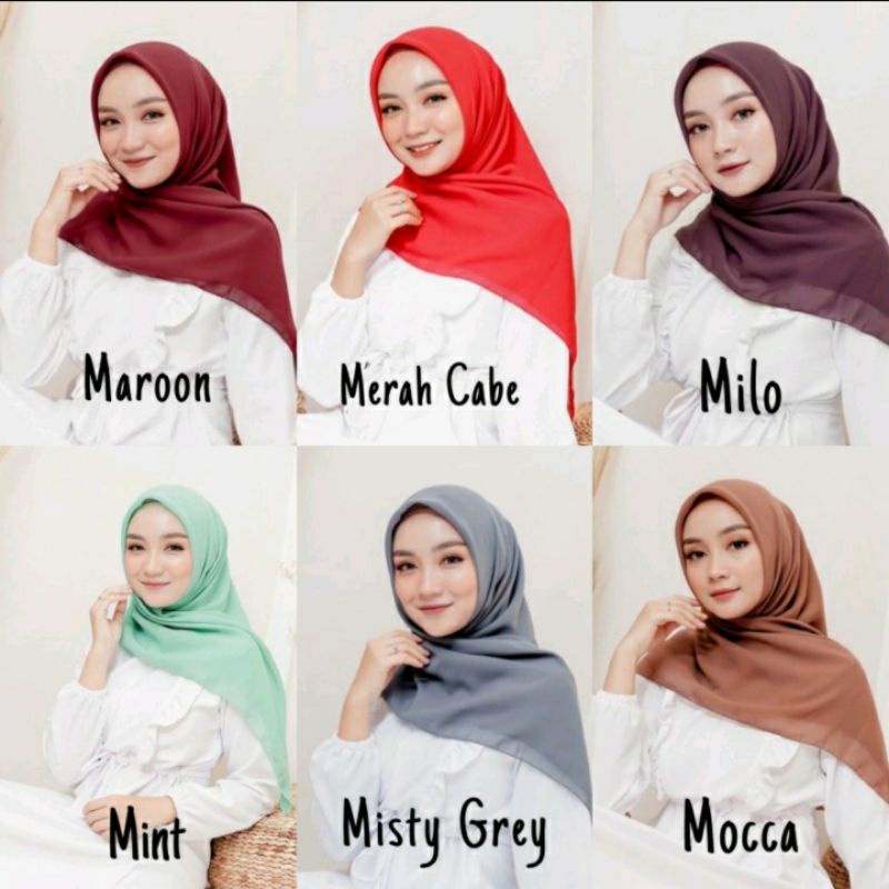 KERUDUNG BELLA HIJAB BELLA SQUARE PREMIUM POLYCOTTON JILBAB ANTI LETOY