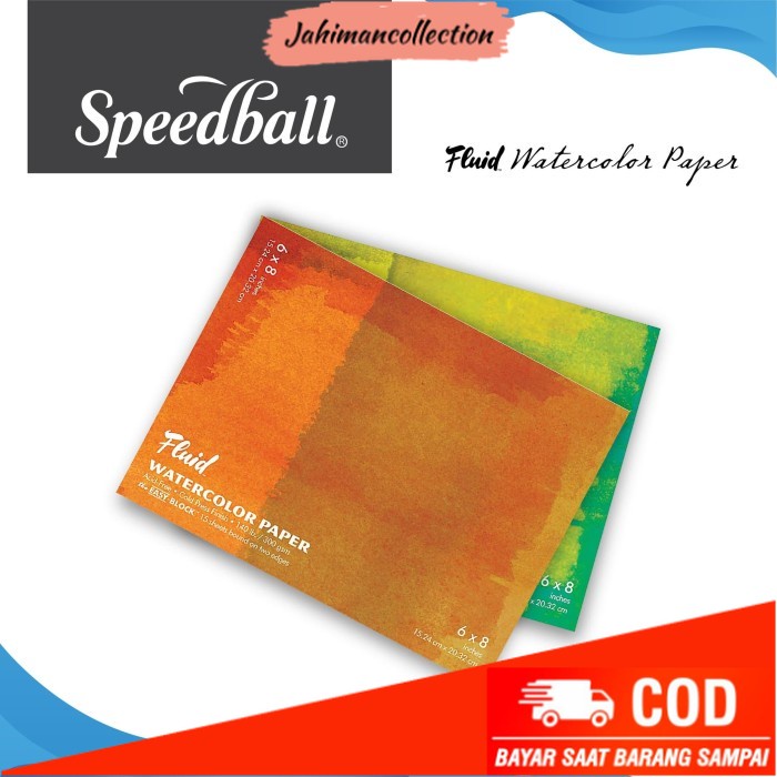 

✨ BISA COD ✨ Kertas Cat Air Fluid Speedball 6'x8' Watercolor Paper Blocks - Cold Pressed