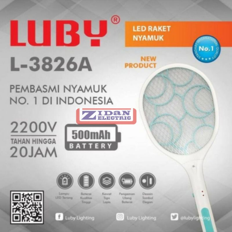 Raket Nyamuk Luby / Raket Nyamuk Listrik Rechargeable Luby