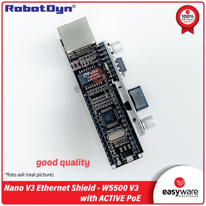 RobotDyn Nano V3 Ethernet Shield W5500 V3 with ACTIVE PoE