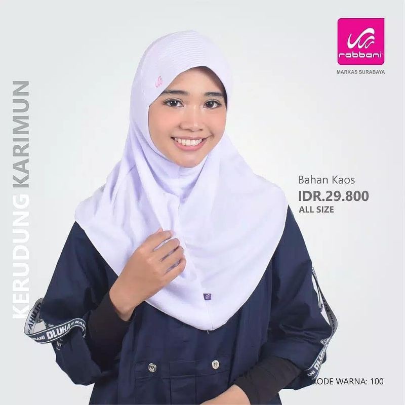 Kerudung Sekolah Anak TK SD SMP SMA Jilbab Sporty Krudung Instan Instan Karimun Original Rabbani ORI