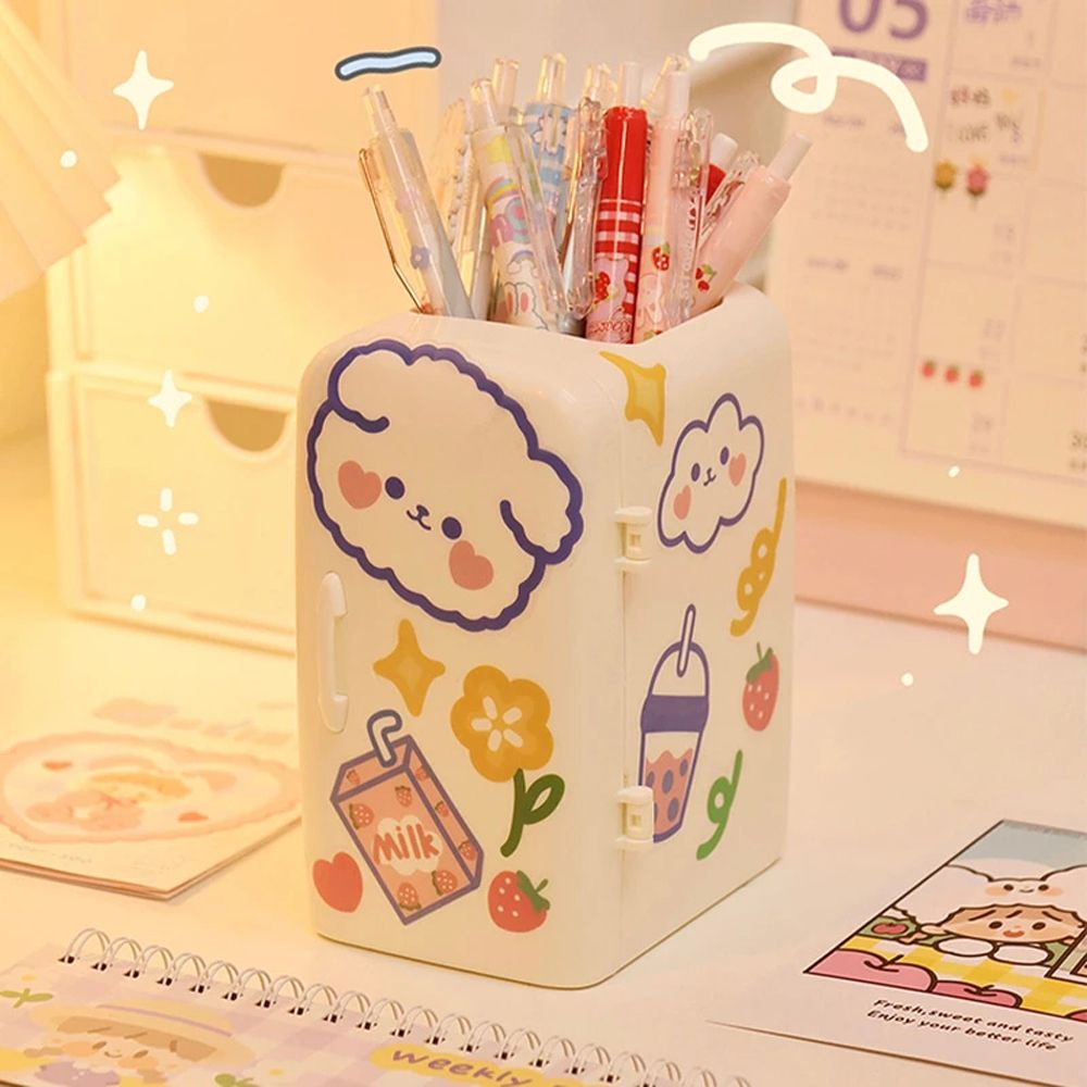 ELEGANT School Supplies Refrigerator Pen Holder Office Desk Organizer Pencil Case Desk Accessories Creative Kawaii Storage Tube Storage Box Large-capacity Pen Storage Stand/Multicolor