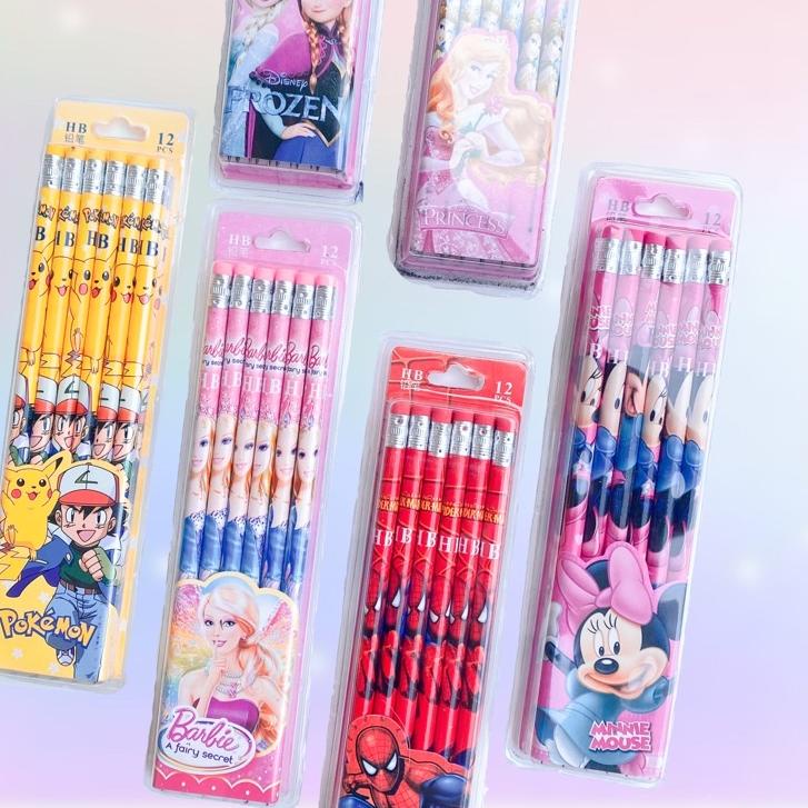 

5.5 MALL/Termurah dan terbaik >>/【5.5 SALE】/Ready Stok/「Terbaik」 pensil batang HB isi 12 karakter frozen / pikachu / spiderman / princess ❤[PROMO ⚡ALE!!!]❤