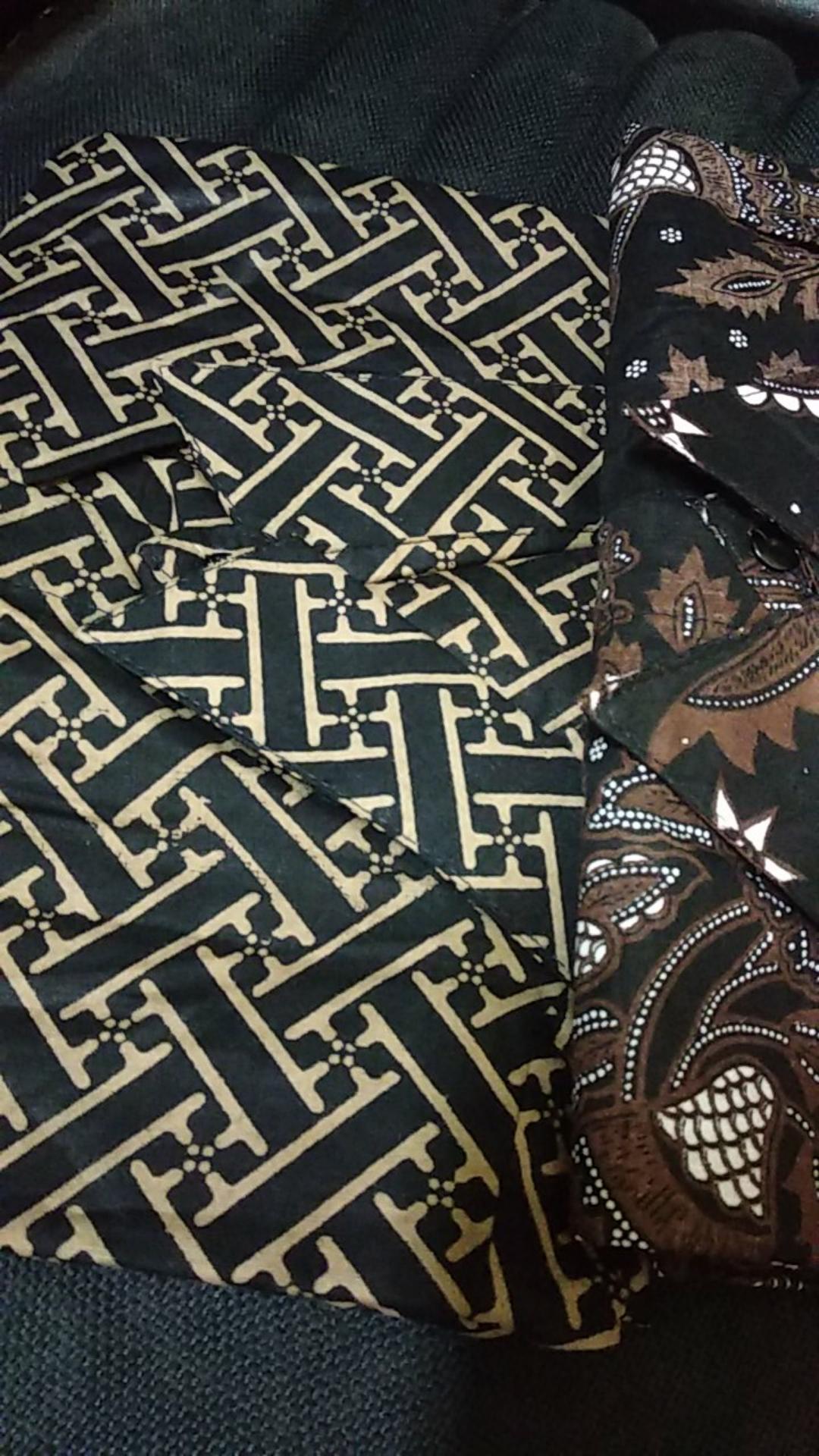 Kemeja Batik Pria Lengan Pendek Size M L Xl Xxl  Bswart Batik Hrb026 Kenongo Hem Strimin Coklat