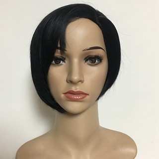 Wig Rambut  Pendek  Lurus Warna  Hitam  Ukuran 10 Inci 