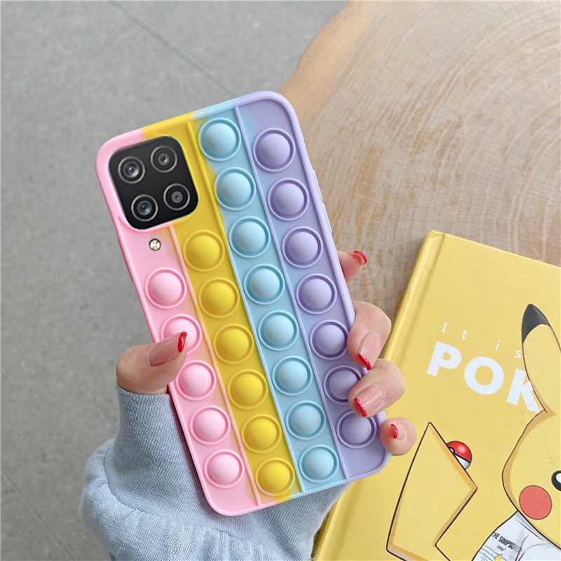 SOFTCASE REALME C12 C15 C20 C21 C25 C11 2020 POCOPHONE X3 NCF 4G CASING POP IT RAINBOW