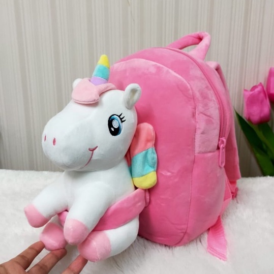 Tas Ransel Boneka Unicorn Size M/Backpack tas sekolah anak paud/tas bahu