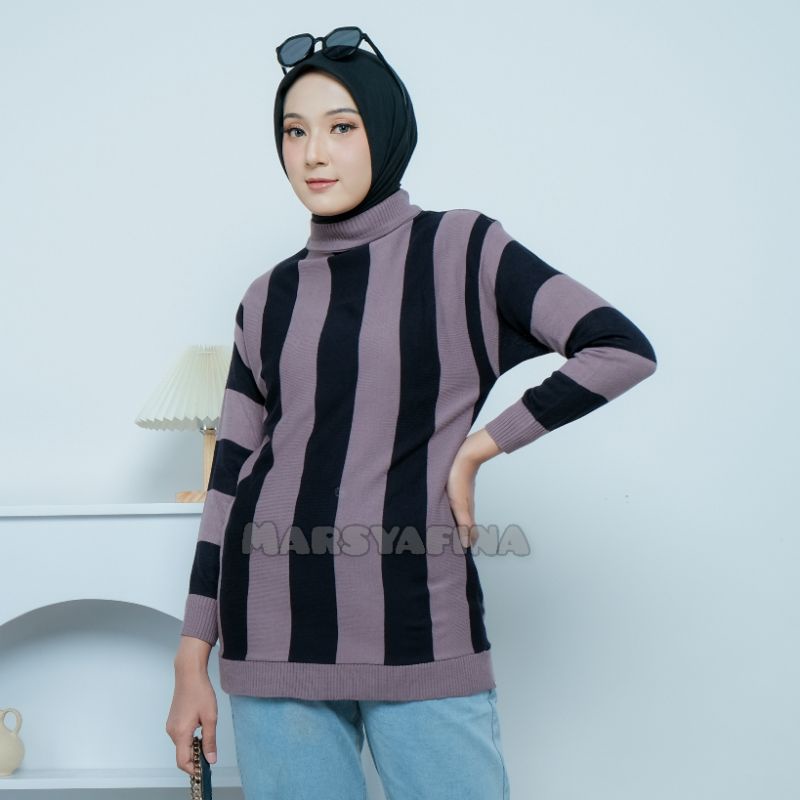 Shakila Knit Rajut Blouse Stripe Knit