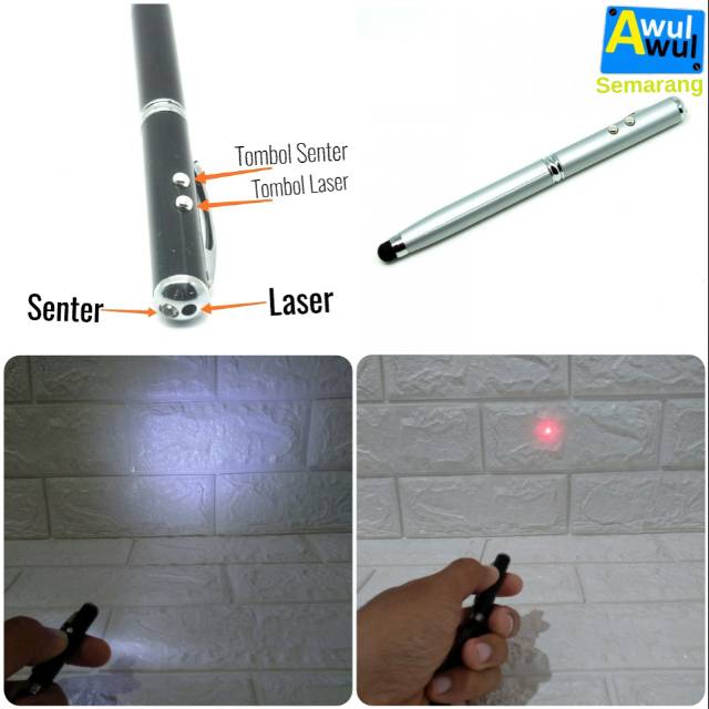 

Pulpen 4 in 1 (Stylus + Senter + Laser Pointer + Pen)