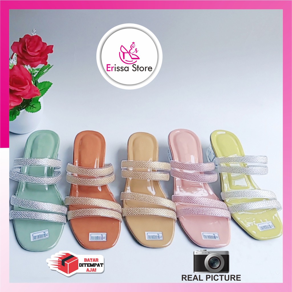 Sandal Anak Hak Kaca / Sandal Pesta Anak Perempuan ERISSA