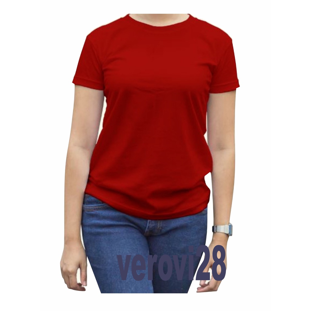 Kaos Polos Polos Murah Murah Ply Katun Combed Atasan Wanita O Neck Lengan Pendek