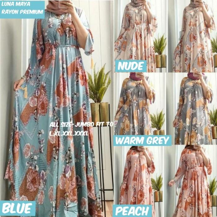 Gamis Luna Maya Dress Rayon(adem.dingin)jumbo size fit to 2L.3L.4L