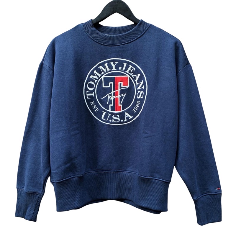 TOMMY JEANS CIRCLE LOGO CREWNECK NAVY