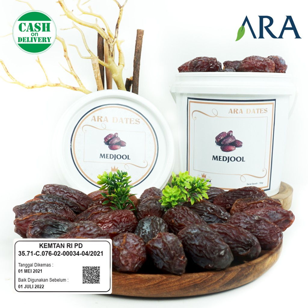 Kurma Medjool 700gr ARA DATES Resmi KEMENTRIAN Kemasan Bucket Cocok Untuk Oleh Oleh