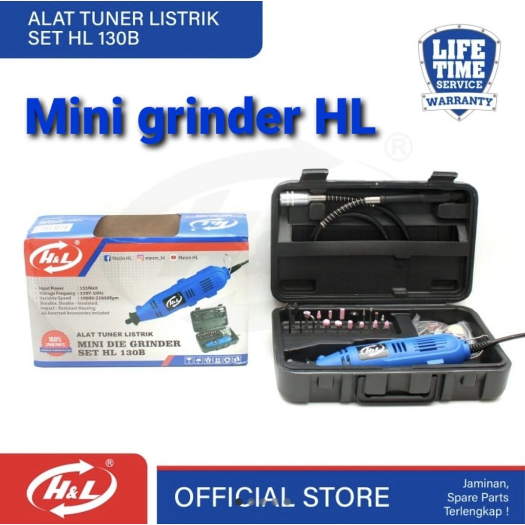 HL Mesin Gerinda Bor Tuner / Mini Die Grinder SET HL 130 B