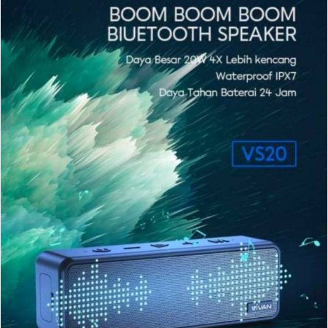 SPEAKER BLUETOOTH WATERPROOF IPX7 20W ULTRA BASS VIVAN VS20