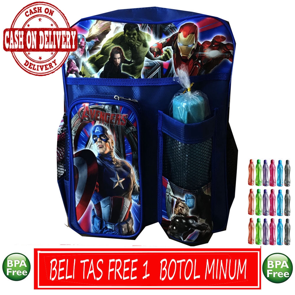 Tas Ransel Anak Sekolah TK PG SD + FREE Botol Minum COD ~ PROMO BACK TO SCHOOL~