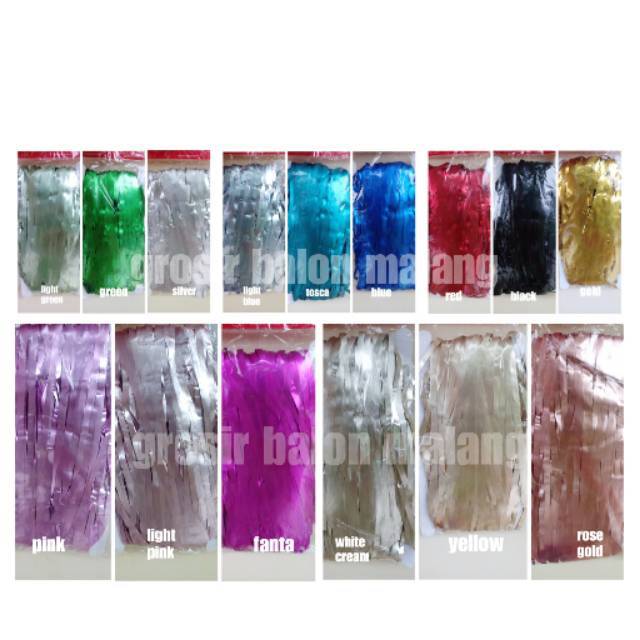 Tirai foil doff chrome / curtain foil / fringe / backdrop