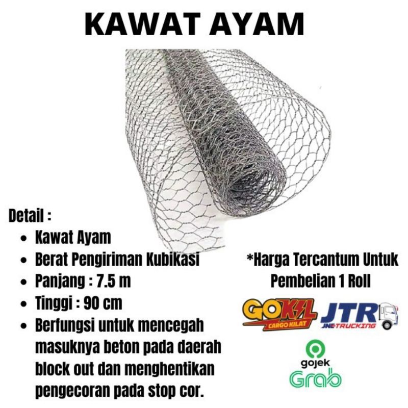 KAWAT AYAM GALVANIZED / CHICKEN WIRE MESH 1/2"