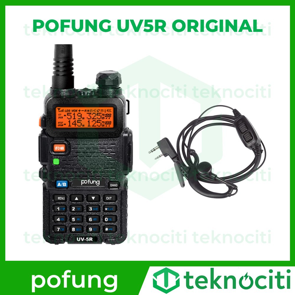 POFUNG UV5R Walkie Talkie Dual Band 5W 128CH UHF+VHF - HT BF-UV-5R