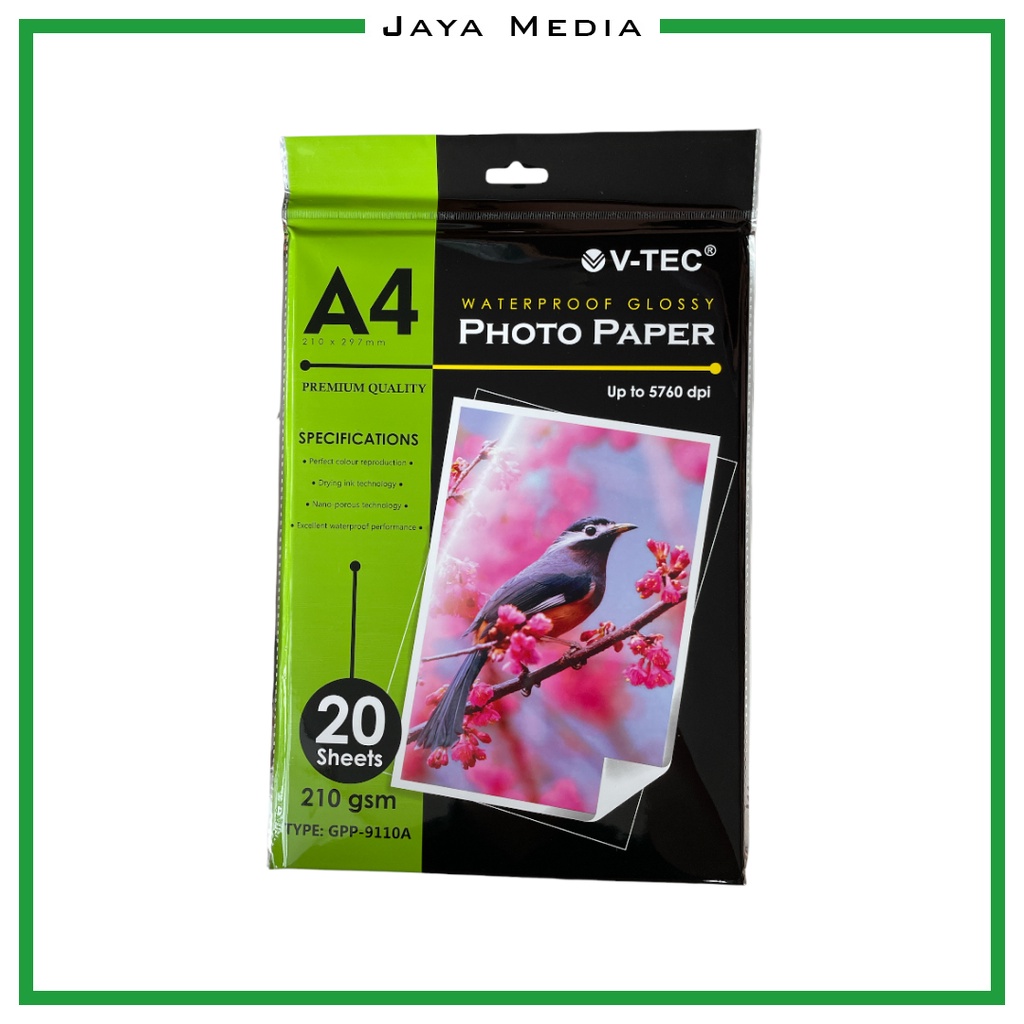 Vtec Photo Paper Glossy Waterproof 210 gram A4