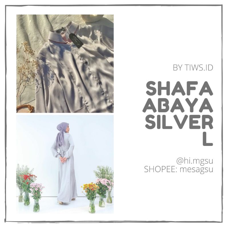 SHAFA ABAYA SILVER SIZE L BY TIWS.ID