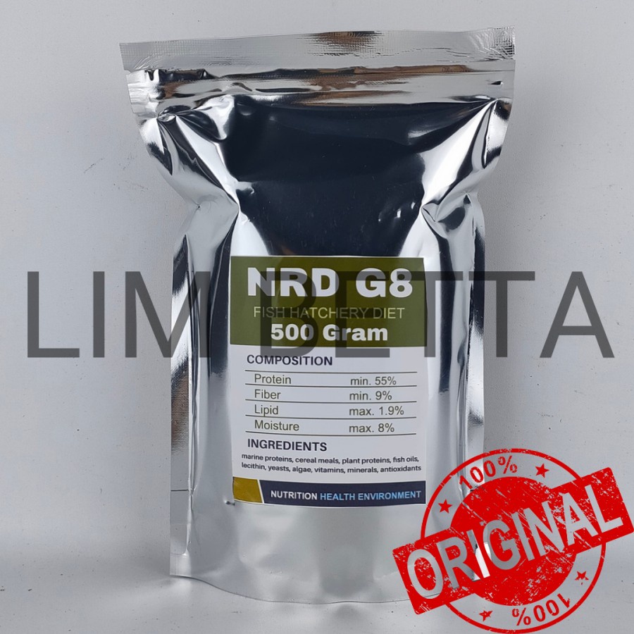 PELET NRD G8 KEMASAN 500 GRAM / NRD G8 / PAKAN BENIH IKAN