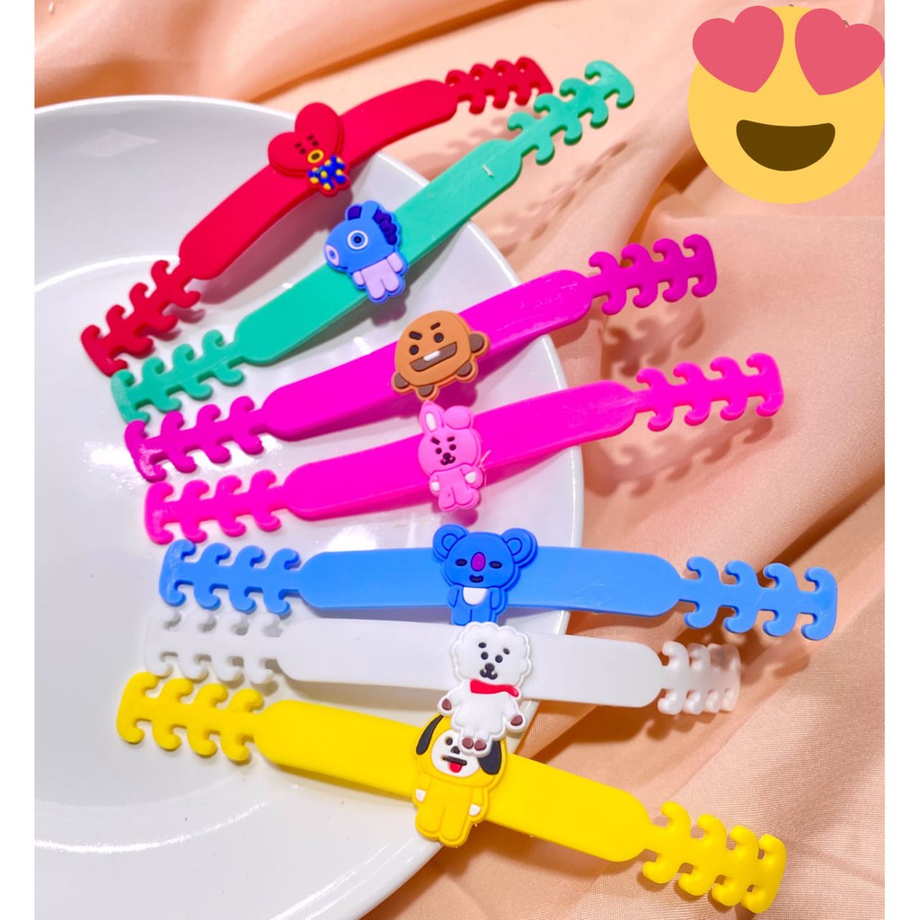Konektor Masker BTS BT21 Silikon & Masker Anak / Pengait Masker KPOP / Masker Anak Lucu