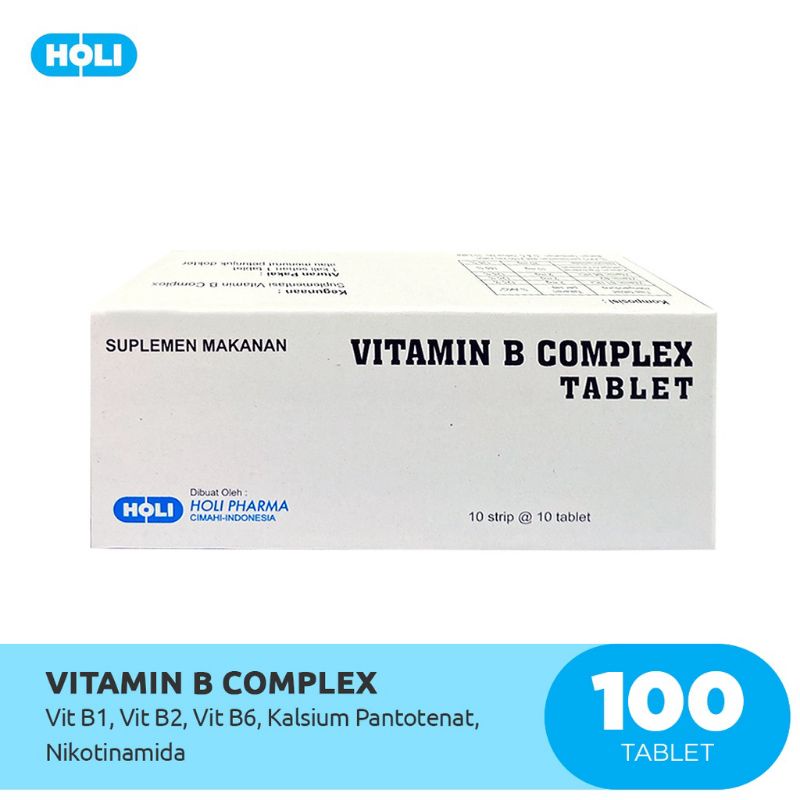 Jual Holi Pharma Vitamin B Complex @ 100 Tablet | Shopee Indonesia