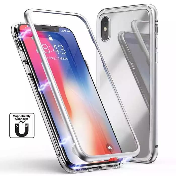 Case Magnetic Premium 2 in 1 Glass Transparant Realme XT