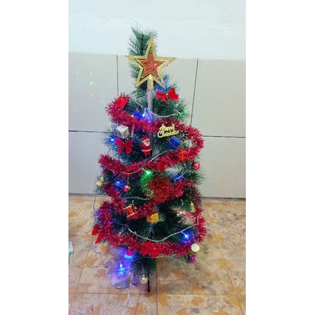 Pohon natal 3feet (90cm) , komplit seperti gambar