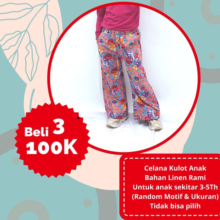 Celana Anak Kulot Motif / Celana batik / Celana motif / Celana kulot batik motif