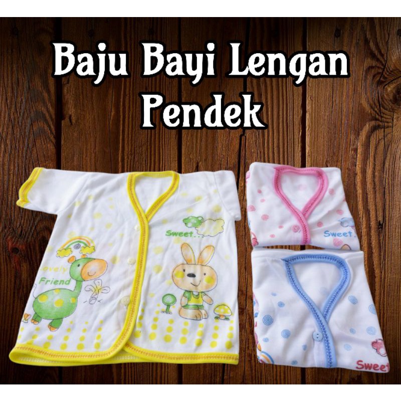 Grosir 1Lusin Baju Bayi Lengan Pendek (12pcs) lusinan lebih murah