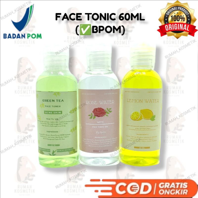 TONER PELICIN WAJAH (BPOM) / FACE TONIC LEMON WATER ORIGINAL PREMIUM / ROSE WATER 100 ML