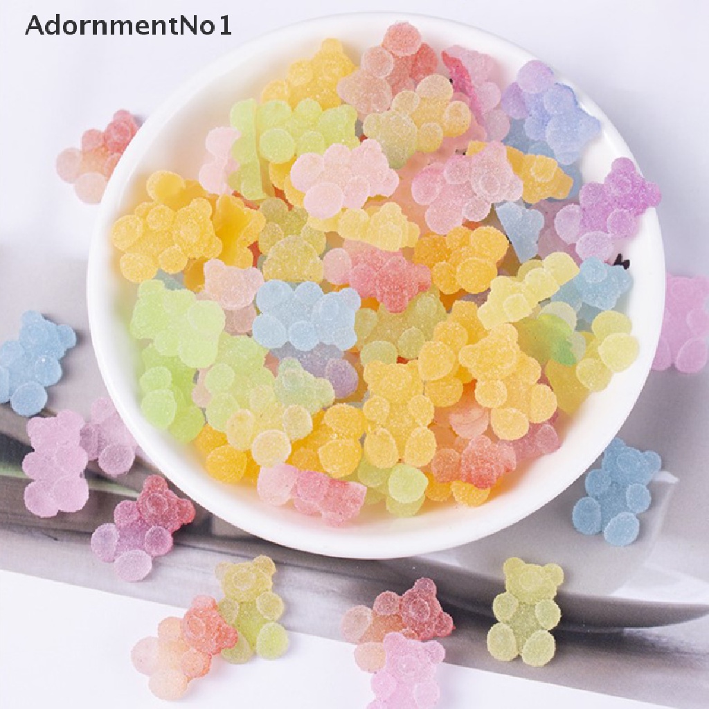 (AdornmentNo1) 20pcs Permen Karet Epoxy Resin Flatback 18x12mm Aneka Warna Untuk Gantungan Kunci / Kalung