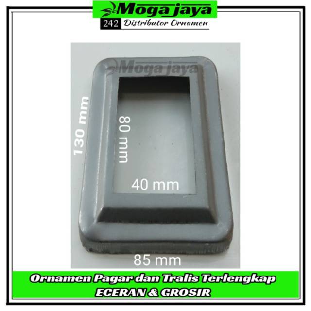 Ring hollow 40x80 mm tapak hollow minimalis ornament pintu pagar besi