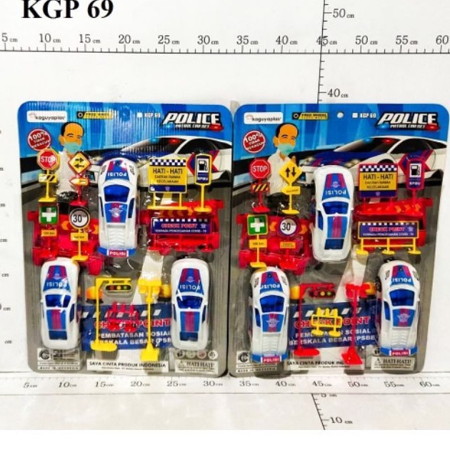MAINAN MOBIL POLISI DAN TIANG LALU LINTAS KGP 69