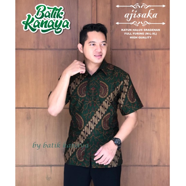 Batik Pria AJISAKA Katun Halus Sragenan Full Furing Termurah