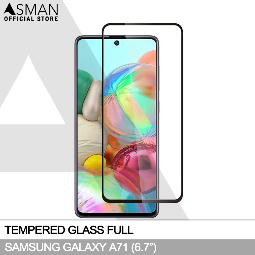 Tempered Glass Full Samsung Galaxy A71 (6.7&quot;) | Anti Gores Kaca - Hitam