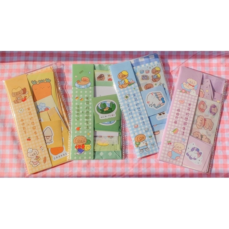 

sticker set memopad set memo pad set paper bag single sticker set journaling set bullet